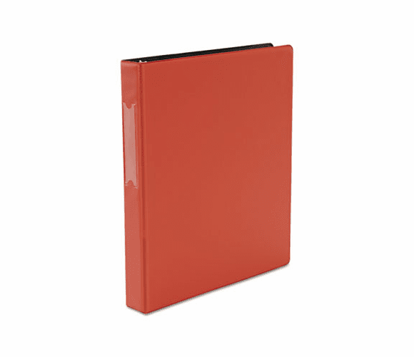UNV31413 Suede Finish Vinyl Round Ring Binder With Label Holder, 1" Capacity, Red By UNIVERSAL OFFICE PRODUCTS