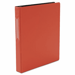 UNV31413 Suede Finish Vinyl Round Ring Binder With Label Holder, 1" Capacity, Red By UNIVERSAL OFFICE PRODUCTS