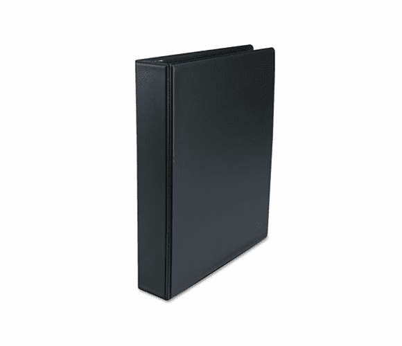 UNV33401 Suede Finish Vinyl Round Ring Binder, 1-1/2" Capacity, Black By UNIVERSAL OFFICE PRODUCTS