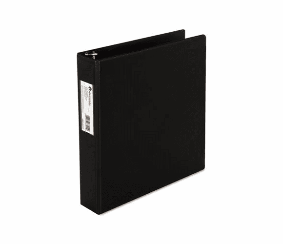 UNV33411 Suede Finish Vinyl Round Ring Binder With Label Holder, 1-1/2" Capacity, Black By UNIVERSAL OFFICE PRODUCTS