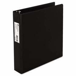 UNV33411 Suede Finish Vinyl Round Ring Binder With Label Holder, 1-1/2" Capacity, Black By UNIVERSAL OFFICE PRODUCTS