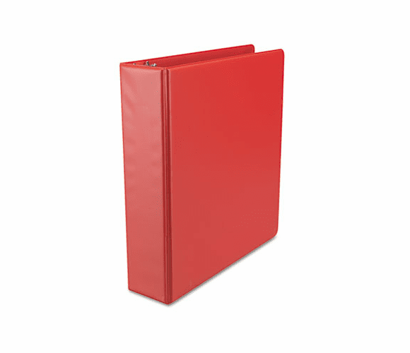 UNV34403 Suede Finish Vinyl Round Ring Binder, 2" Capacity, Red By UNIVERSAL OFFICE PRODUCTS