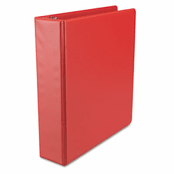 UNV34403 Suede Finish Vinyl Round Ring Binder, 2" Capacity, Red By UNIVERSAL OFFICE PRODUCTS