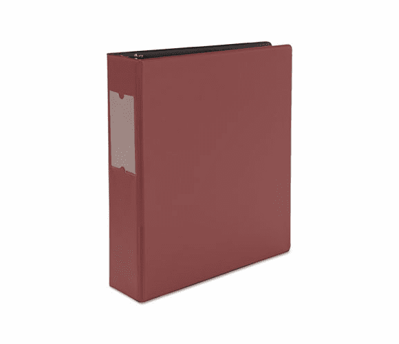 UNV34417 Suede Finish Vinyl Round Ring Binder With Label Holder, 2" Capacity, Maroon By UNIVERSAL OFFICE PRODUCTS