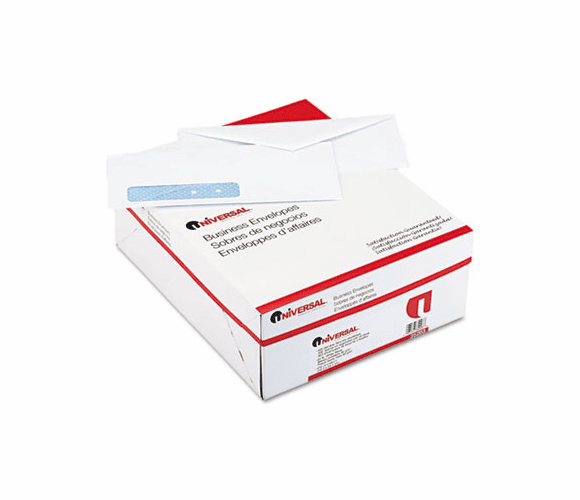 UNV35203 Security Tinted Window Business Envelope, V-Flap, #10, White, 500/Box By UNIVERSAL OFFICE PRODUCTS