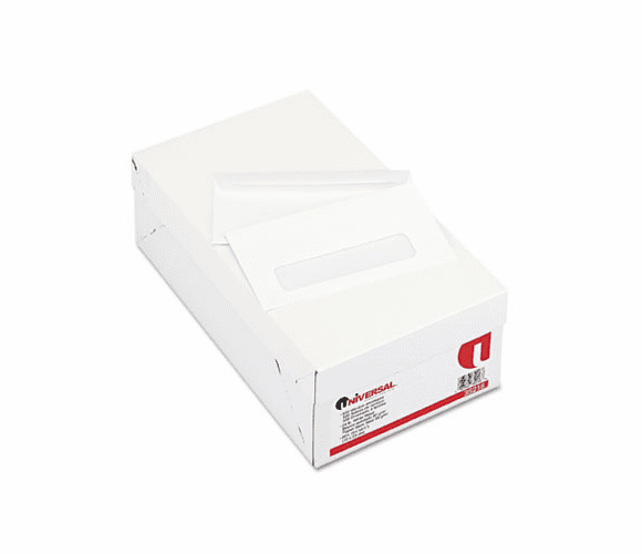 UNV35216 Window Business Envelope, Contemporary, #6 3/4, White, 500/Box By UNIVERSAL OFFICE PRODUCTS