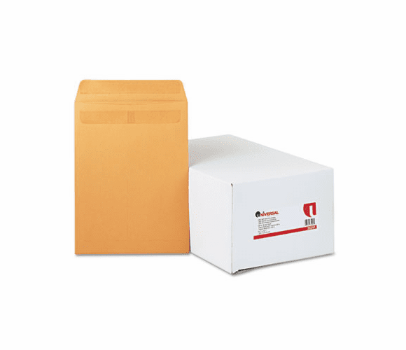 UNV35291 Self-Stick File-Style Envelope, Contemporary, 12 1/2 x 9 1/2, Brown, 250/Box By UNIVERSAL OFFICE PRODUCTS