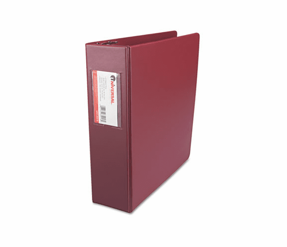UNV35416 Suede Finish Vinyl Round Ring Binder With Label Holder, 3" Capacity, Maroon By UNIVERSAL OFFICE PRODUCTS