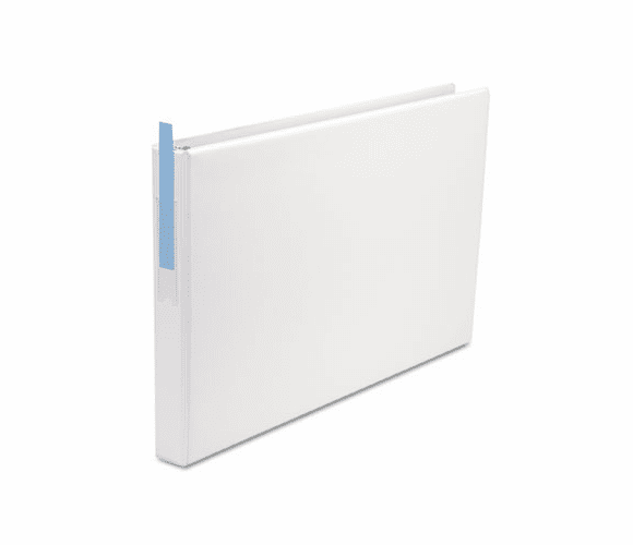 UNV35420 Wide Base Round Ring Binder With Label Holder, 1" Capacity, 11 x 17, White By UNIVERSAL OFFICE PRODUCTS