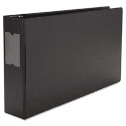 UNV35423 Wide Base Round Ring Binder With Label Holder, 3" Capacity, 11 x 17, Black By UNIVERSAL OFFICE PRODUCTS