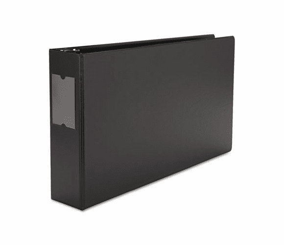 UNV35423 Wide Base Round Ring Binder With Label Holder, 3" Capacity, 11 x 17, Black By UNIVERSAL OFFICE PRODUCTS