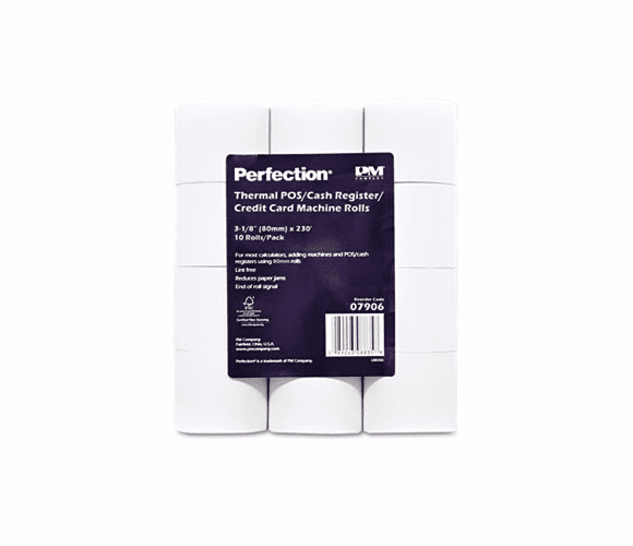 UNV35712 Single-Ply Thermal Paper Rolls, 3-1/8" x 230 ft, White, 10/Pack By UNIVERSAL OFFICE PRODUCTS