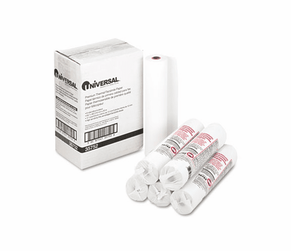 UNV35752 Economical Thermal Facsimile Paper, 1/2" Core, 8-1/2" x 98 ft, 6/Carton By UNIVERSAL OFFICE PRODUCTS