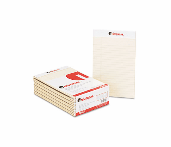 UNV35852 Colored Perforated Note Pads, Wide Rule, 5 x 8, Ivory, 50-Sheet, Dozen By UNIVERSAL OFFICE PRODUCTS