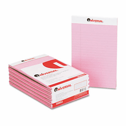 UNV35853 Colored Perforated Note Pads, Wide Rule, 5 x 8, Pink, 50-Sheet, Dozen By UNIVERSAL OFFICE PRODUCTS
