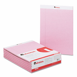 UNV35883 Colored Perforated Note Pads, 8-1/2 x 11, Pink, 50-Sheet, Dozen By UNIVERSAL OFFICE PRODUCTS