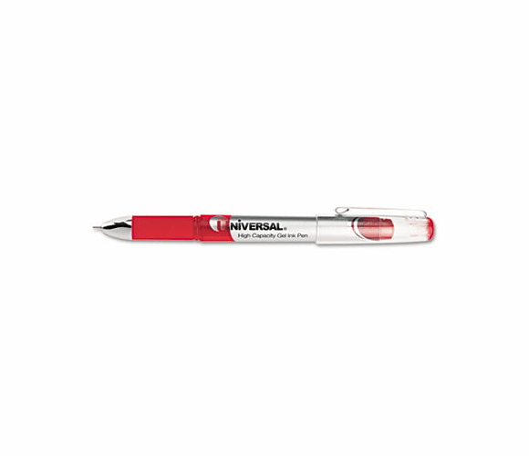 UNV39314 High Capacity Roller Ball Stick Gel Pen, Red Ink, Medium 0.7mm, Dozen By UNIVERSAL OFFICE PRODUCTS