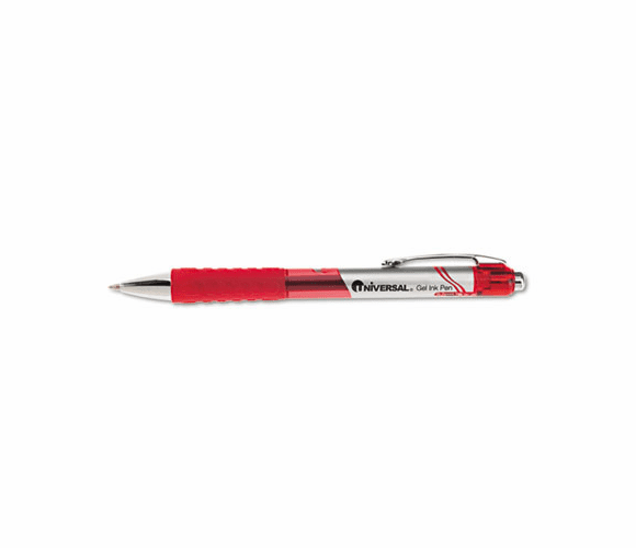 UNV39712 Roller Ball Retractable Gel Pen, Red Ink, Medium, Dozen By UNIVERSAL OFFICE PRODUCTS