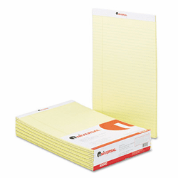 UNV40000 Perforated Edge Writing Pad, Legal/Margin Rule, Legal, Canary, 50-Sheet, Dozen By UNIVERSAL OFFICE PRODUCTS