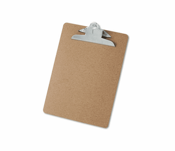 UNV40304 Hardboard Clipboard, 1-1/4" Capacity, Holds 8-1/2 x 11, Brown By UNIVERSAL OFFICE PRODUCTS