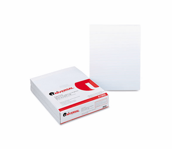 UNV41000 Glue Top Writing Pads, Narrow Rule, Letter, White, 50-Sheet Pads/Pack, Dozen By UNIVERSAL OFFICE PRODUCTS