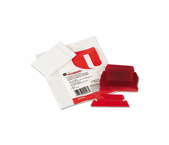UNV42228 Hanging File Folder Plastic Index Tabs, 1/5 Tab, Two Inch, Red, 25/Pack By UNIVERSAL OFFICE PRODUCTS