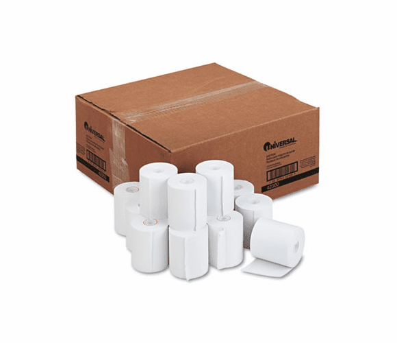 UNV42300 1-Ply Cash Register/Point of Sale Roll, 16 lb, 1/2" Core, 3" x 165 ft, 50/Carton By UNIVERSAL OFFICE PRODUCTS