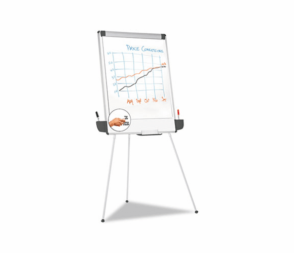 UNV43031 Tripod Style Dry Erase Easel, 29 x 41, White/Gray By UNIVERSAL OFFICE PRODUCTS