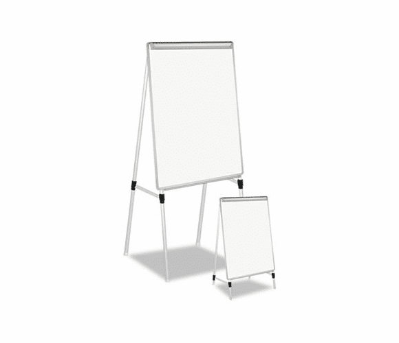 UNV43033 Adjustable White Board Easel, 29 x 41, White/Silver By UNIVERSAL OFFICE PRODUCTS