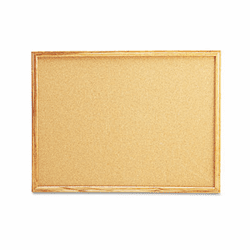 UNV43602 Cork Bulletin Board, 24 x 18, Natural, Oak-Finished Frame By UNIVERSAL OFFICE PRODUCTS