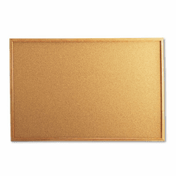 UNV43603 Cork Bulletin Board, 36 x 24, Natural, Oak-Finished Frame By UNIVERSAL OFFICE PRODUCTS