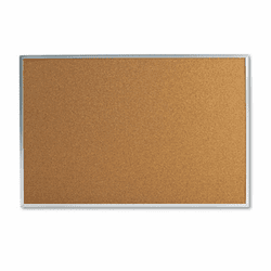 UNV43613 Bulletin Board, Natural Cork, 36 x 24, Satin-Finished Aluminum Frame By UNIVERSAL OFFICE PRODUCTS