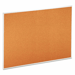 UNV43614 Bulletin Board, Natural Cork, 48 x 36, Satin-Finished Aluminum Frame By UNIVERSAL OFFICE PRODUCTS