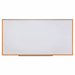 UNV43620 Dry-Erase Board, Melamine, 96 x 48, White, Oak-Finished Frame By UNIVERSAL OFFICE PRODUCTS