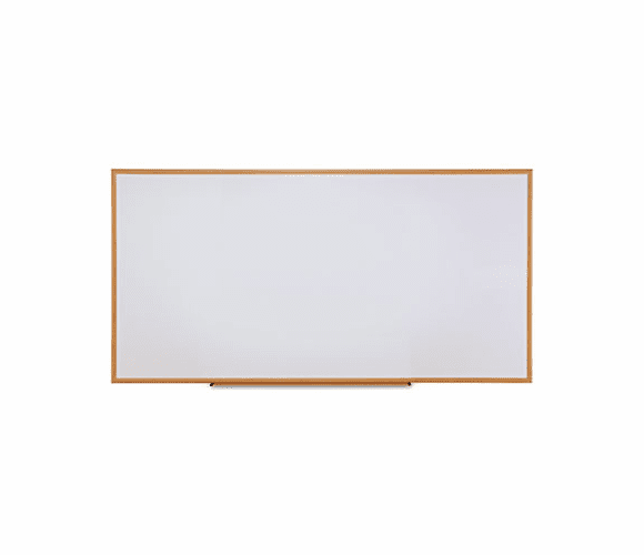 UNV43620 Dry-Erase Board, Melamine, 96 x 48, White, Oak-Finished Frame By UNIVERSAL OFFICE PRODUCTS