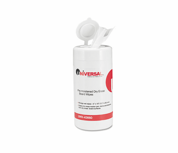 UNV43660 Dry Erase Cleaning Wet Wipes, 5 x 10, 50/Pack By UNIVERSAL OFFICE PRODUCTS