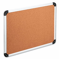 UNV43712 Bulletin Board, Natural Cork, 24 x 18, Aluminum Frame By UNIVERSAL OFFICE PRODUCTS