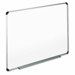 UNV43725 Dry Erase Board, Melamine, 72 x 48, White, Black/Gray Aluminum/Plastic Frame By UNIVERSAL OFFICE PRODUCTS