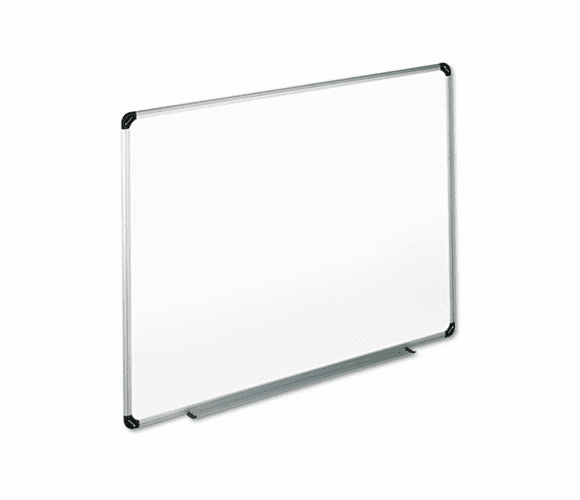UNV43725 Dry Erase Board, Melamine, 72 x 48, White, Black/Gray Aluminum/Plastic Frame By UNIVERSAL OFFICE PRODUCTS