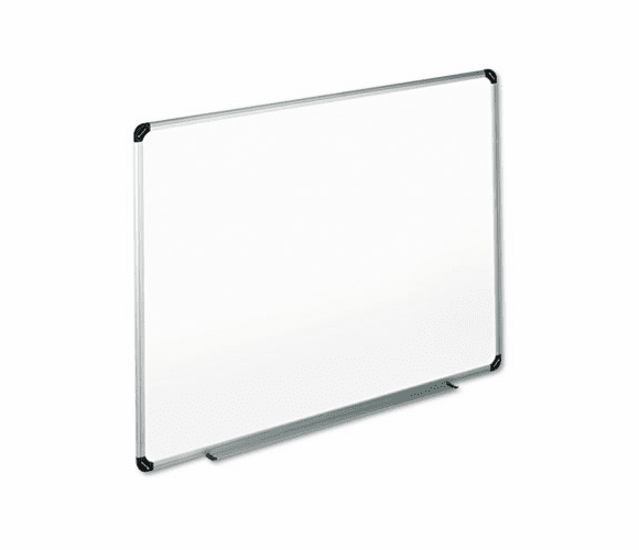 UNV43734 Magnetic Dry Erase Board, Melamine, 48 x 36, White, Aluminum/Plastic Frame By UNIVERSAL OFFICE PRODUCTS