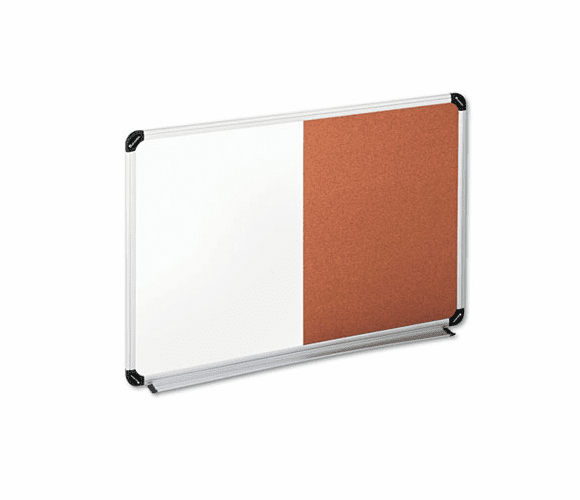 UNV43743 Cork/Dry Erase Board, Melamine, 36 x 24, Black/Gray, Aluminum/Plastic Frame By UNIVERSAL OFFICE PRODUCTS