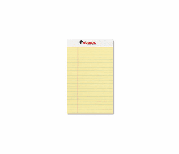 UNV46200 Perforated Edge Writing Pad, Jr. Legal Rule, 5 x 8, Canary, 50-Sheet, Dozen By UNIVERSAL OFFICE PRODUCTS