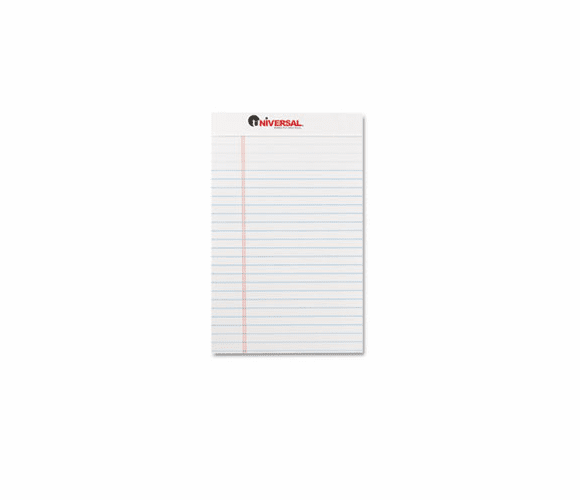 UNV46300 Perforated Edge Writing Pad, Jr. Legal Rule, 5 x 8, White, 50-Sheet, Dozen By UNIVERSAL OFFICE PRODUCTS