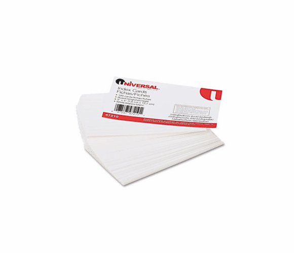 UNV47210 Ruled Index Cards, 3 x 5, White, 100/Pack By UNIVERSAL OFFICE PRODUCTS