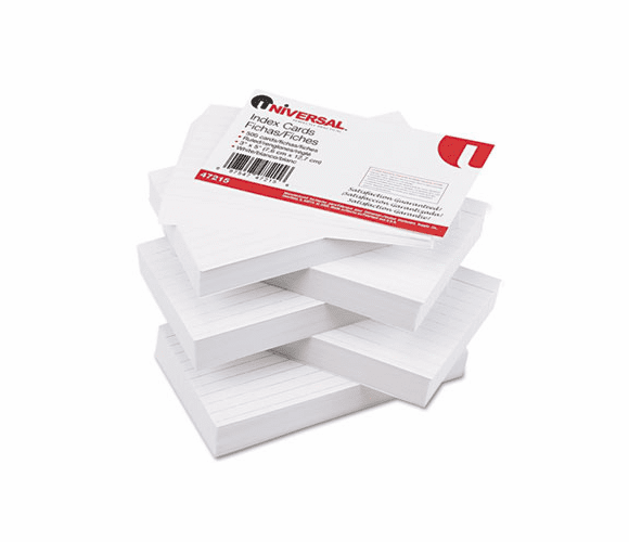 UNV47215 Ruled Index Cards, 3 x 5, White, 500/Pack By UNIVERSAL OFFICE PRODUCTS