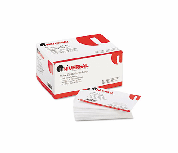 UNV47220 Unruled Index Cards, 4 x 6, White, 100/Pack By UNIVERSAL OFFICE PRODUCTS