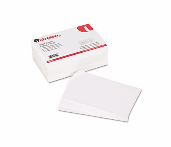 UNV47245 Unruled Index Cards, 5 x 8, White, 500/Pack By UNIVERSAL OFFICE PRODUCTS
