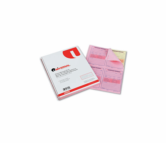 UNV48005 Wirebound Message Books, 3-3/16 x 5 1/2, Two-Part Carbonless, 200-Set Book By UNIVERSAL OFFICE PRODUCTS