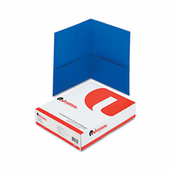 UNV56601 Two-Pocket Portfolio, Embossed Leather Grain Paper, Light Blue, 25/Box By UNIVERSAL OFFICE PRODUCTS