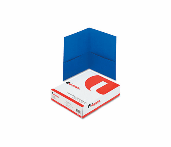 UNV56601 Two-Pocket Portfolio, Embossed Leather Grain Paper, Light Blue, 25/Box By UNIVERSAL OFFICE PRODUCTS